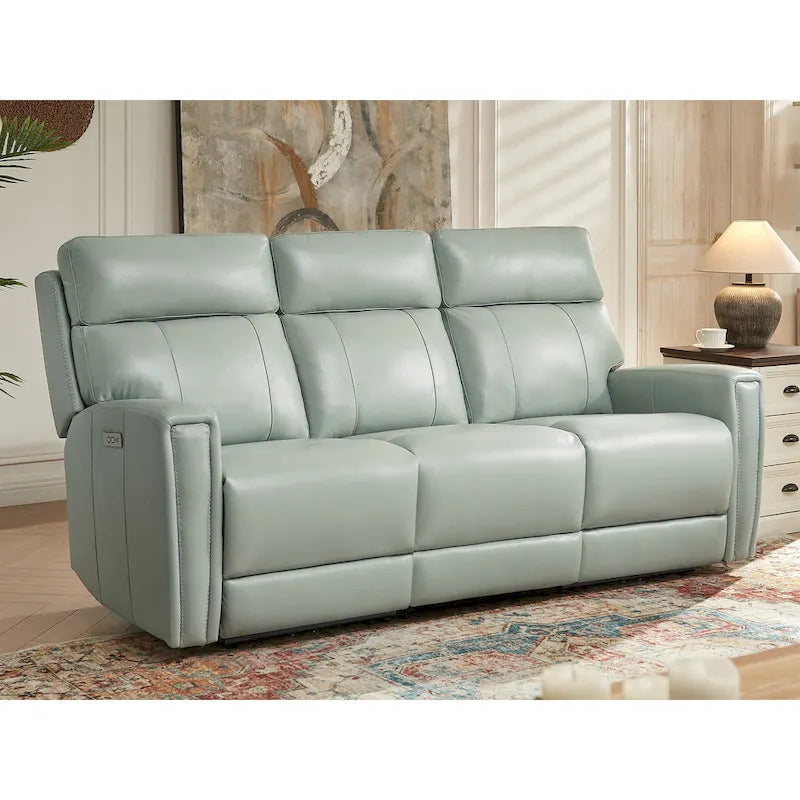 81.5 Genuine Leather Zero Gravity Power Recliner Sofa with Power Headrest, USB&USB-C Port