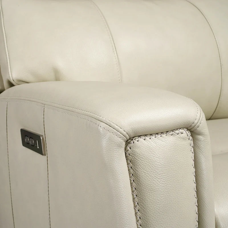 81.5 Genuine Leather Zero Gravity Power Recliner Sofa with Power Headrest, USB&USB-C Port