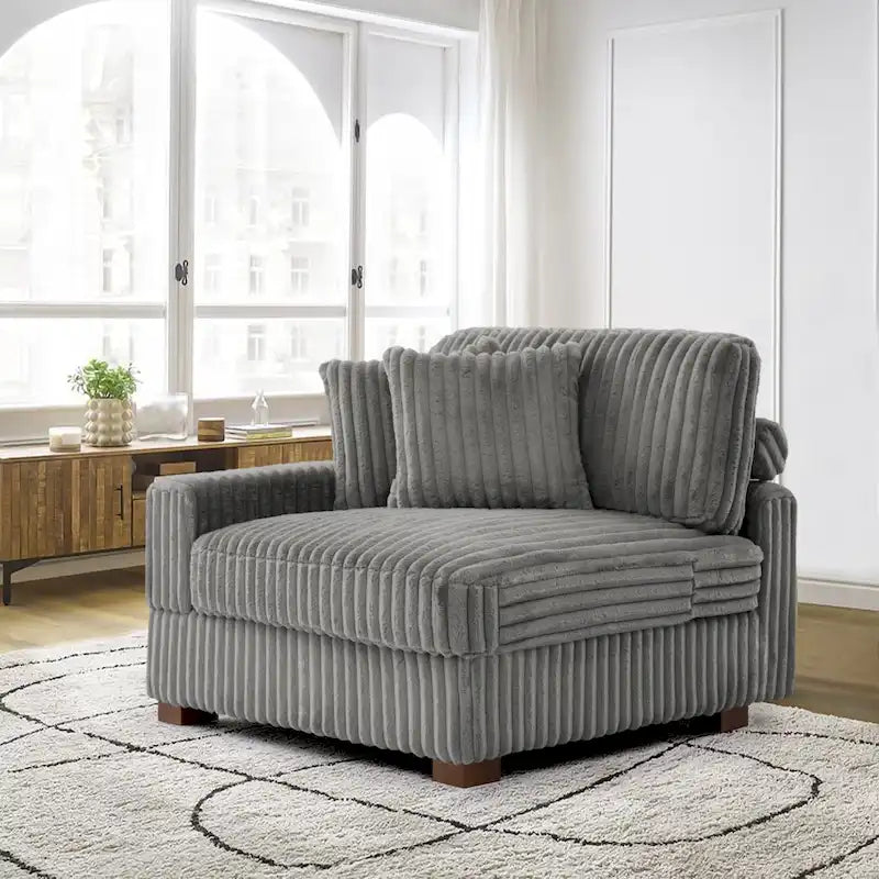 Chenille Velvet L-Shaped Modular Sofa with Chaise Lounge