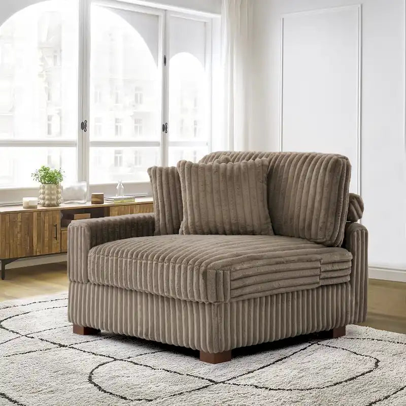 Chenille Velvet L-Shaped Modular Sofa with Chaise Lounge