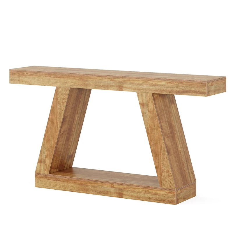 55 Inches Farmhouse Wood Console Sofa Table with Storage - 11.81 D x 55.12 W x 31.5 H