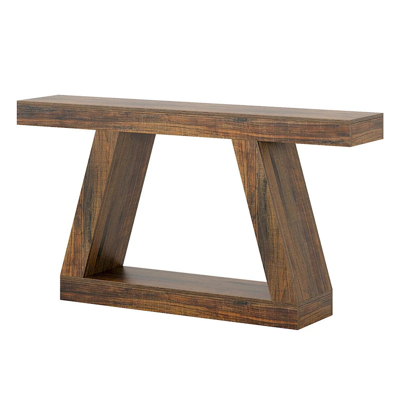 55 Inches Farmhouse Wood Console Sofa Table with Storage - 11.81 D x 55.12 W x 31.5 H