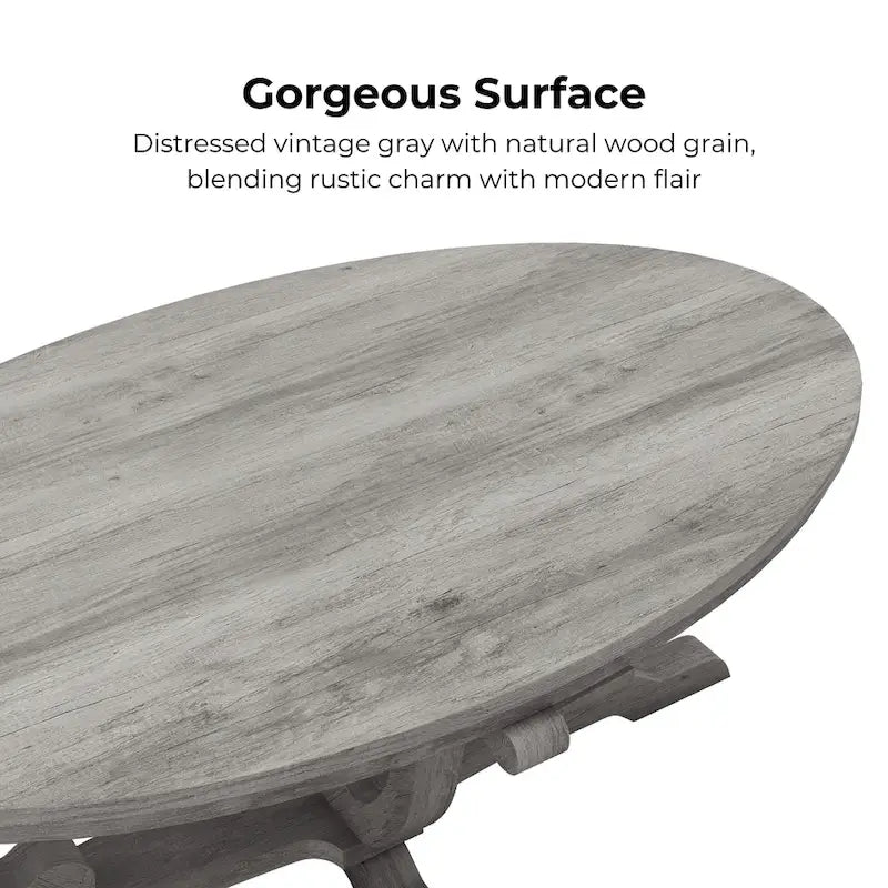DH BASIC Farmhouse Vintage Grey 48-inch Coffee Table by Denhour