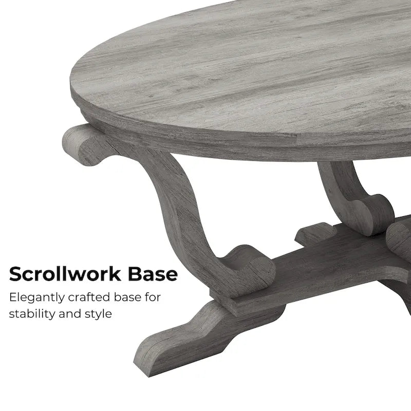 DH BASIC Farmhouse Vintage Grey 48-inch Coffee Table by Denhour