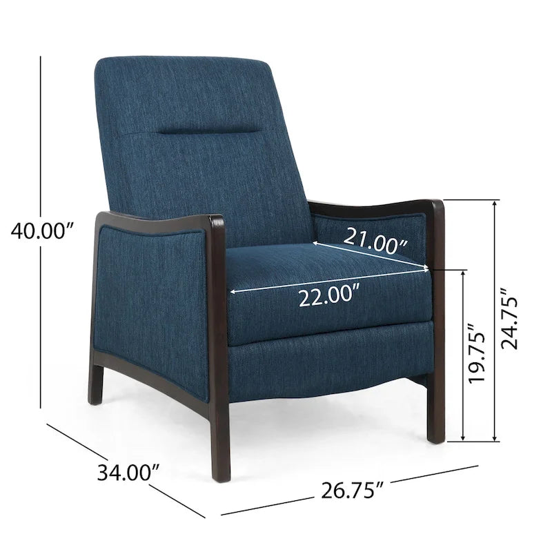 Veatch Contemporary Upholstered Pushback Recliner by Christopher Knight Home