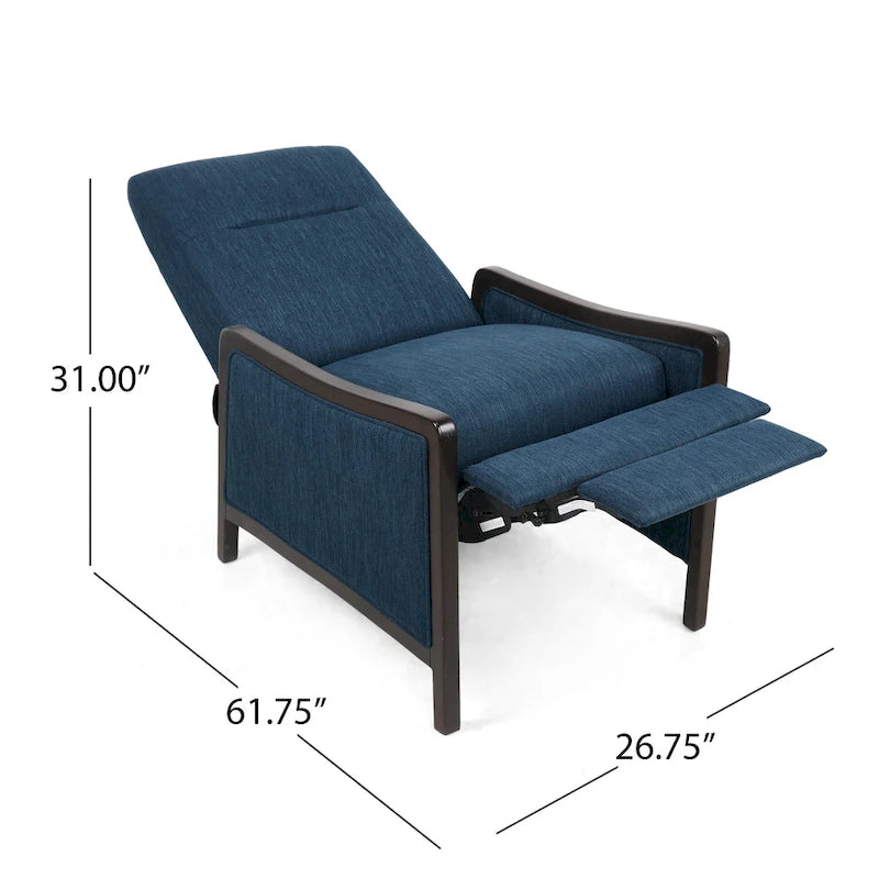 Veatch Contemporary Upholstered Pushback Recliner by Christopher Knight Home