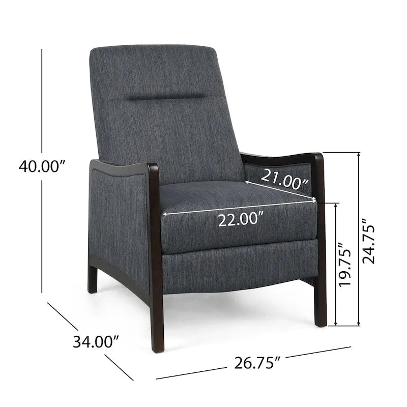 Veatch Contemporary Upholstered Pushback Recliner by Christopher Knight Home