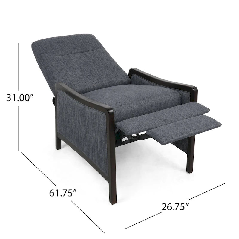 Veatch Contemporary Upholstered Pushback Recliner by Christopher Knight Home