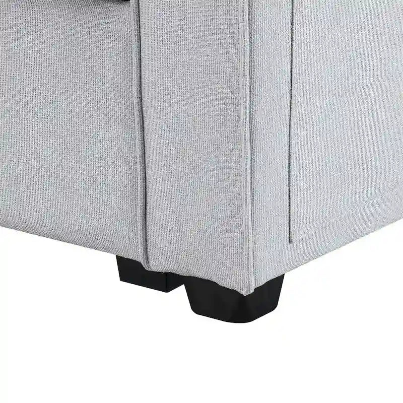 Merax 104 4-Seater Modern Linen Fabric Sofa with Armrest Pockets and 4 Pillows,Minimalist Style Couch