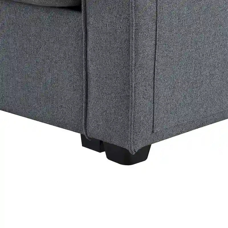 Merax 104 4-Seater Modern Linen Fabric Sofa with Armrest Pockets and 4 Pillows,Minimalist Style Couch