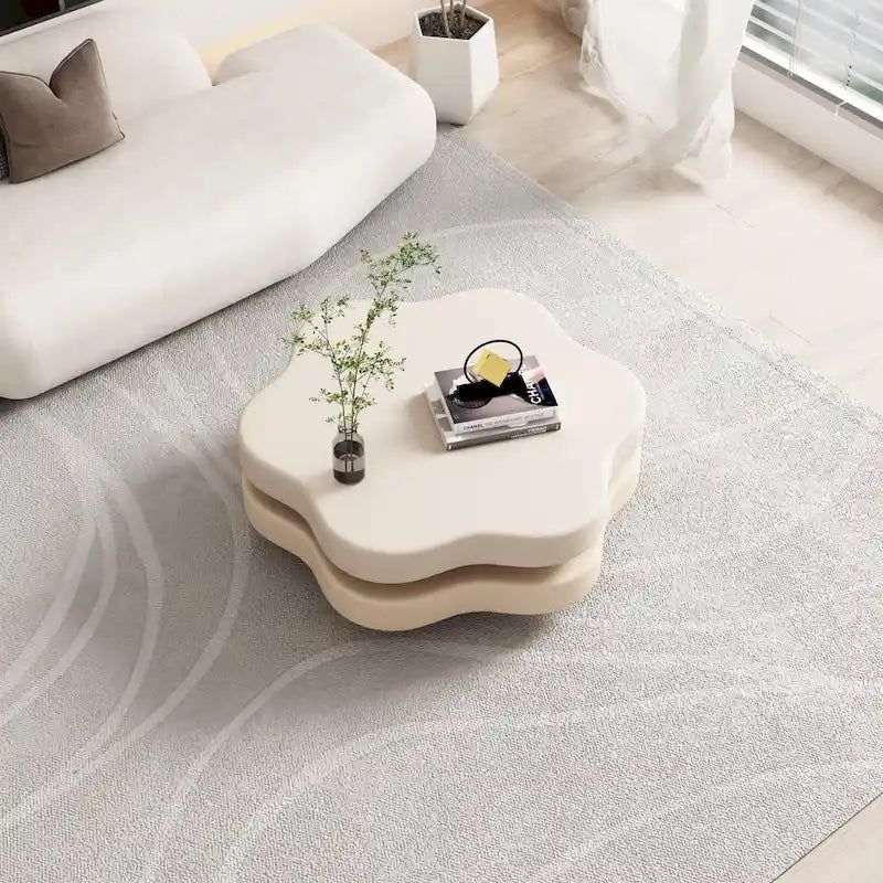 JASIWAY Modern Creative Cloud Rotating Coffee Table