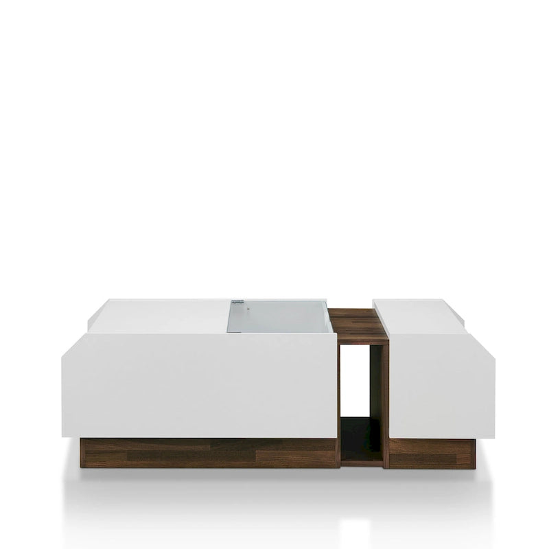 Podd Contemporary White 49-inch 3-Shelf Coffee Table by Furniture of America