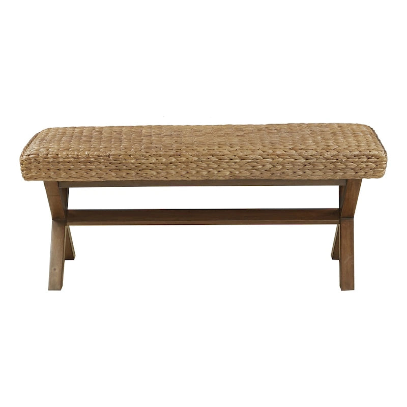 INK+IVY Seadrift Hand-Woven Water Hyacinth Accent Bench