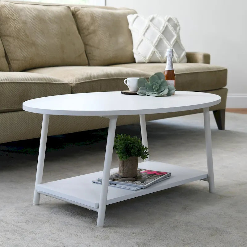 Household Essentials Coffee Table with Storage Shelf