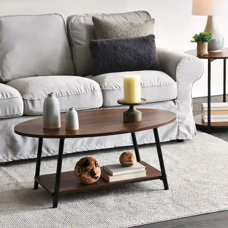 Household Essentials Coffee Table with Storage Shelf