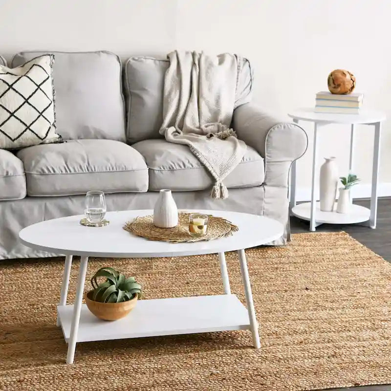 Household Essentials Coffee Table with Storage Shelf