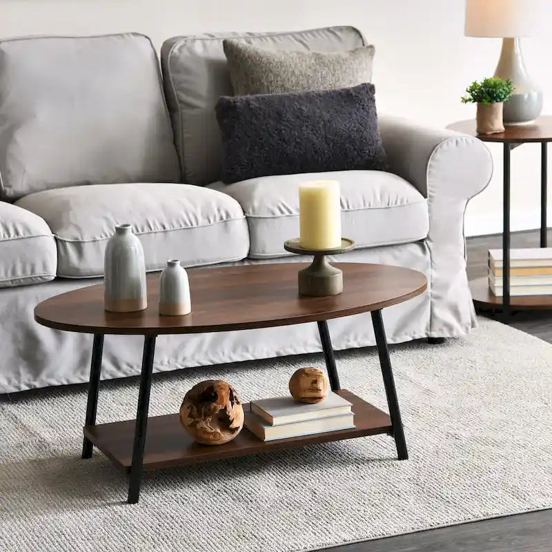 Household Essentials Coffee Table with Storage Shelf