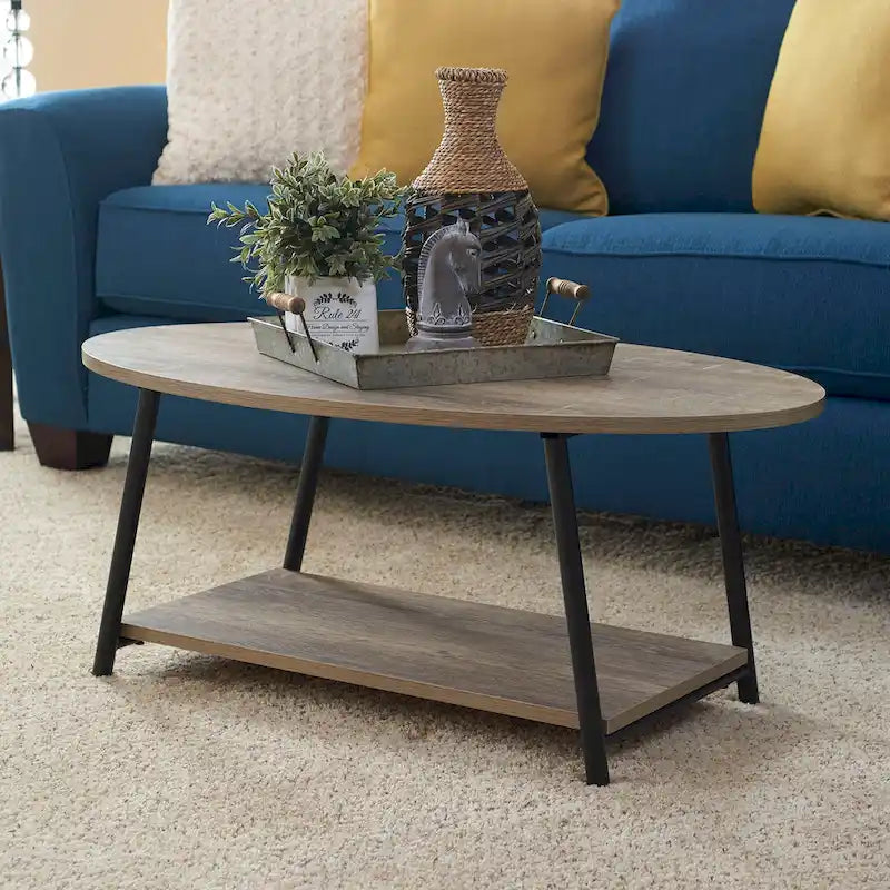 Household Essentials Coffee Table with Storage Shelf
