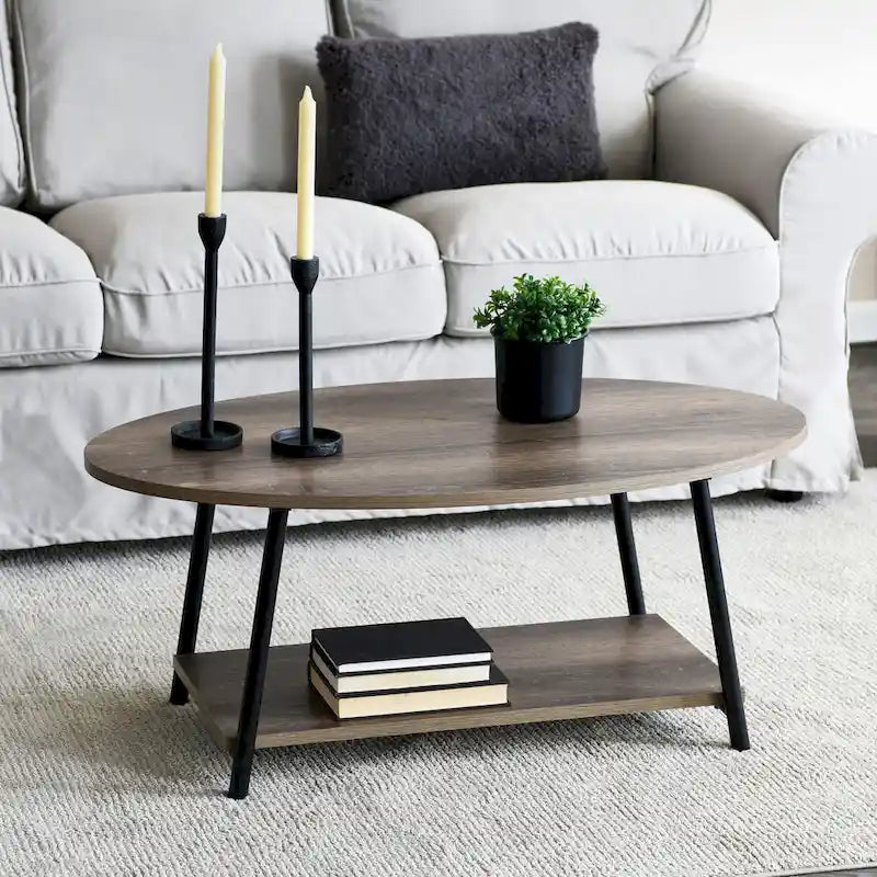 Household Essentials Coffee Table with Storage Shelf