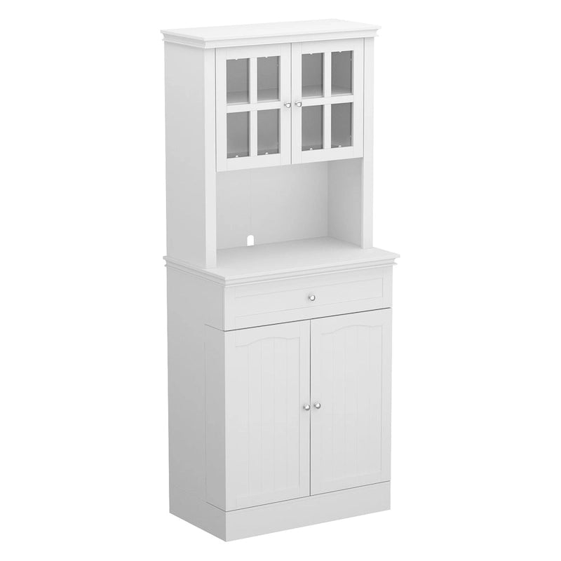 Long Standing Kitchen Cabinet with Large Open Space for Microwave - 30W x 69.3H