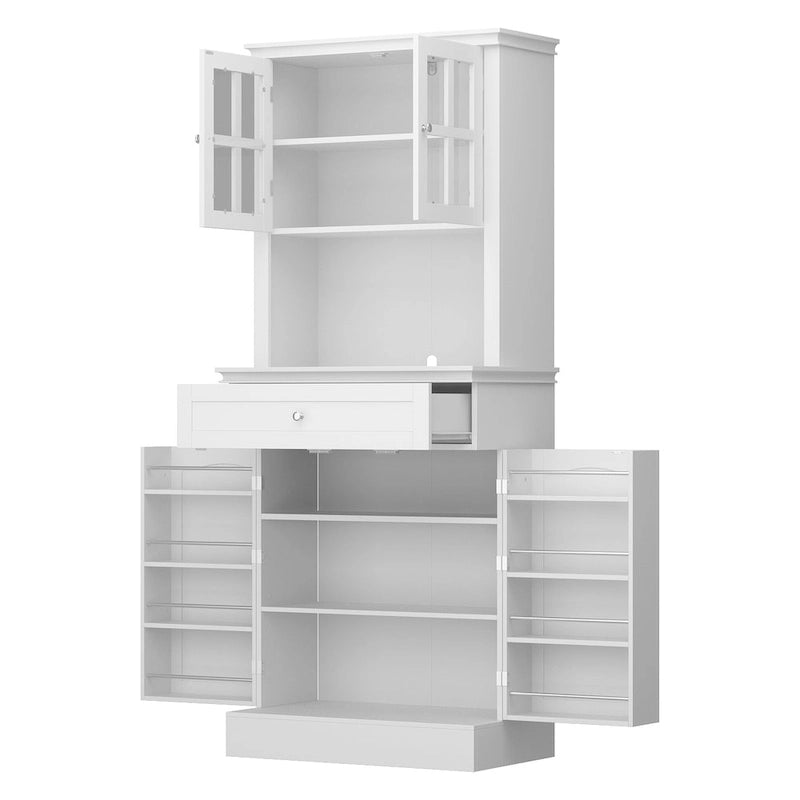 Long Standing Kitchen Cabinet with Large Open Space for Microwave - 30W x 69.3H