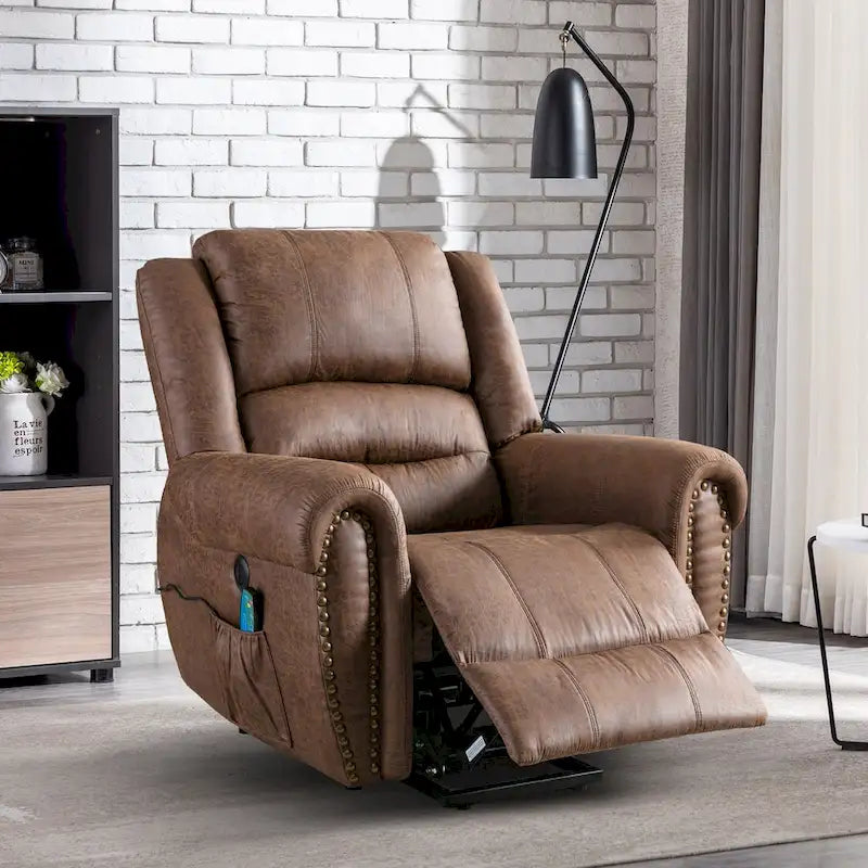 Breathable Rivet Power Lift Recliner Chair with Massage,Heat and USB Port