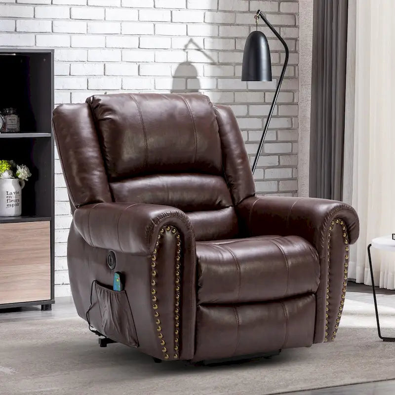 Breathable Rivet Power Lift Recliner Chair with Massage,Heat and USB Port