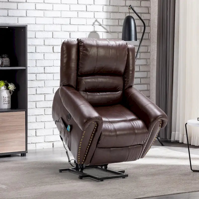 Breathable Rivet Power Lift Recliner Chair with Massage,Heat and USB Port