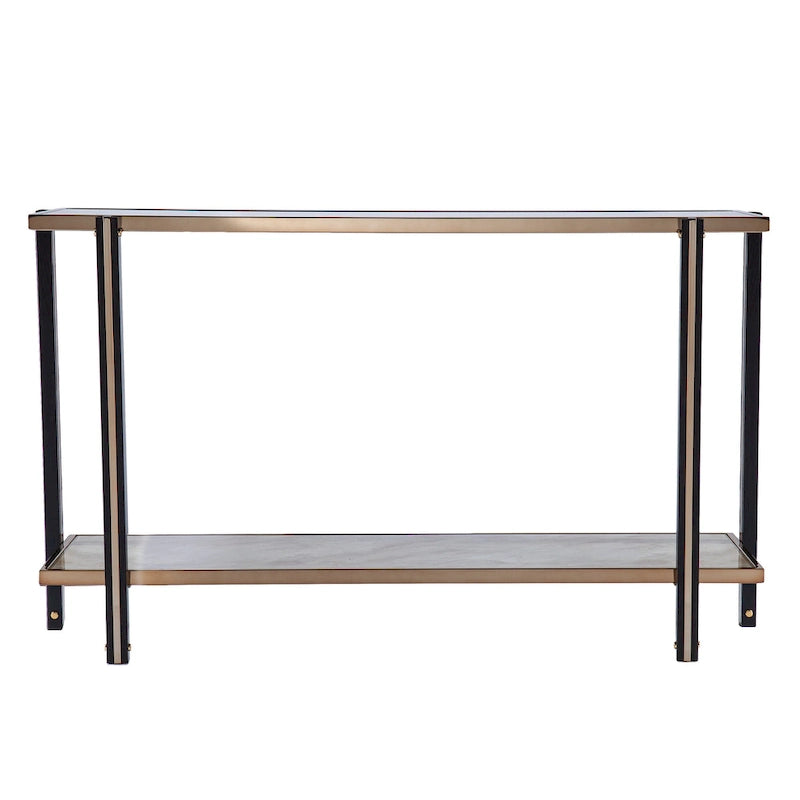 SEI Furniture Thornberry Transitional Champagne Metal Console Table