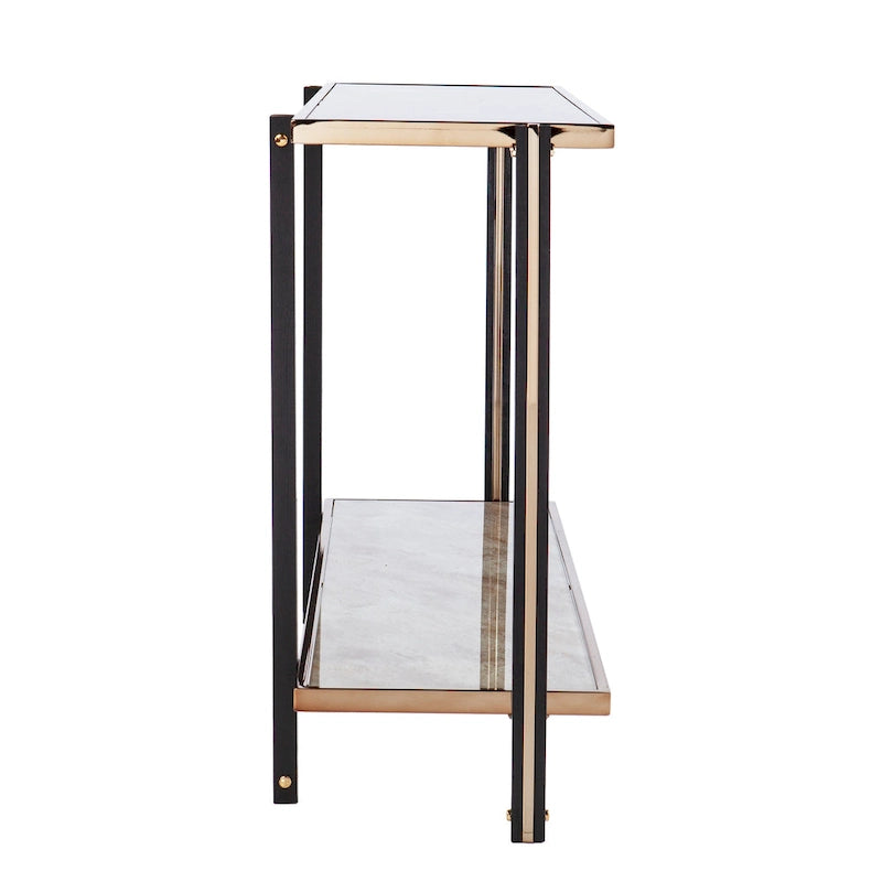 SEI Furniture Thornberry Transitional Champagne Metal Console Table