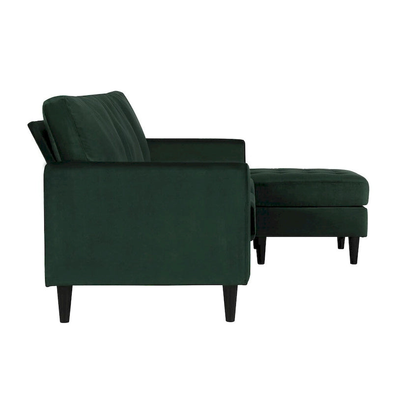 CosmoLiving by Cosmopolitan Strummer Velvet Reversible Sectional Sofa