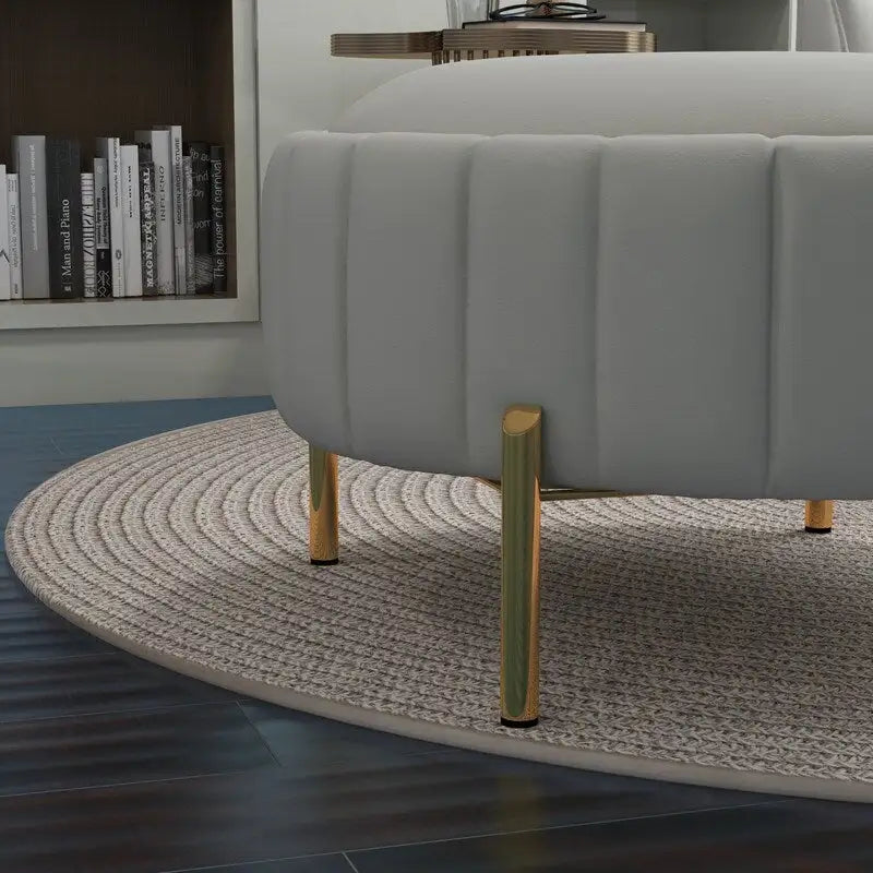 SEYNAR Contemporary Tufted Velvet Swivel Club Chair with Ottoman Set