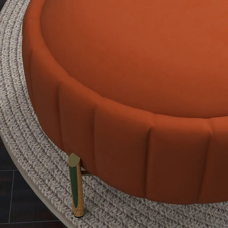 SEYNAR Contemporary Tufted Velvet Swivel Club Chair with Ottoman Set