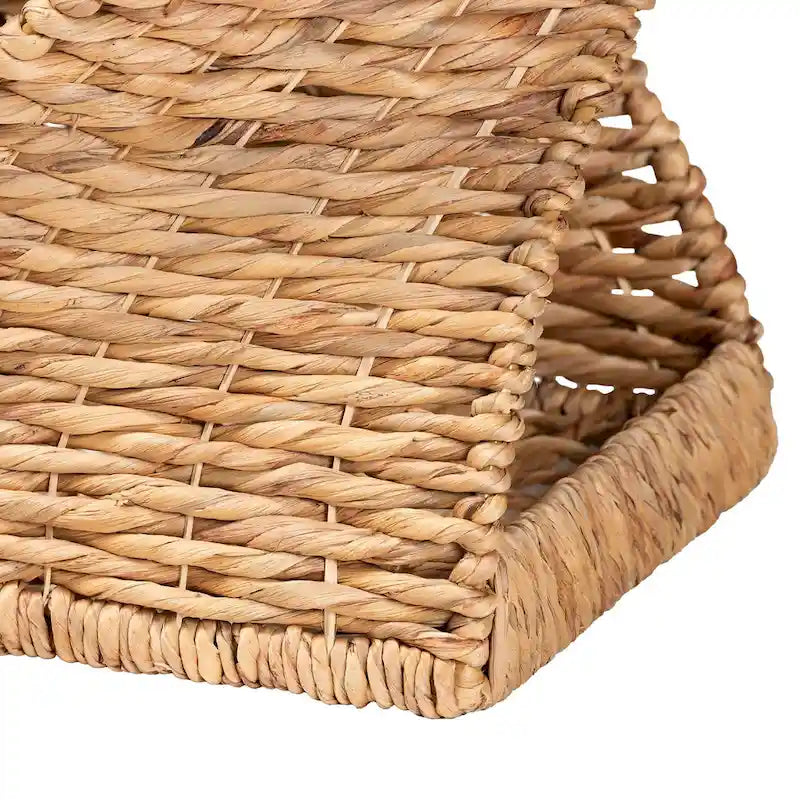 Pelleas Modern Bohemian Natural Brown Seagrass and Wood End Table