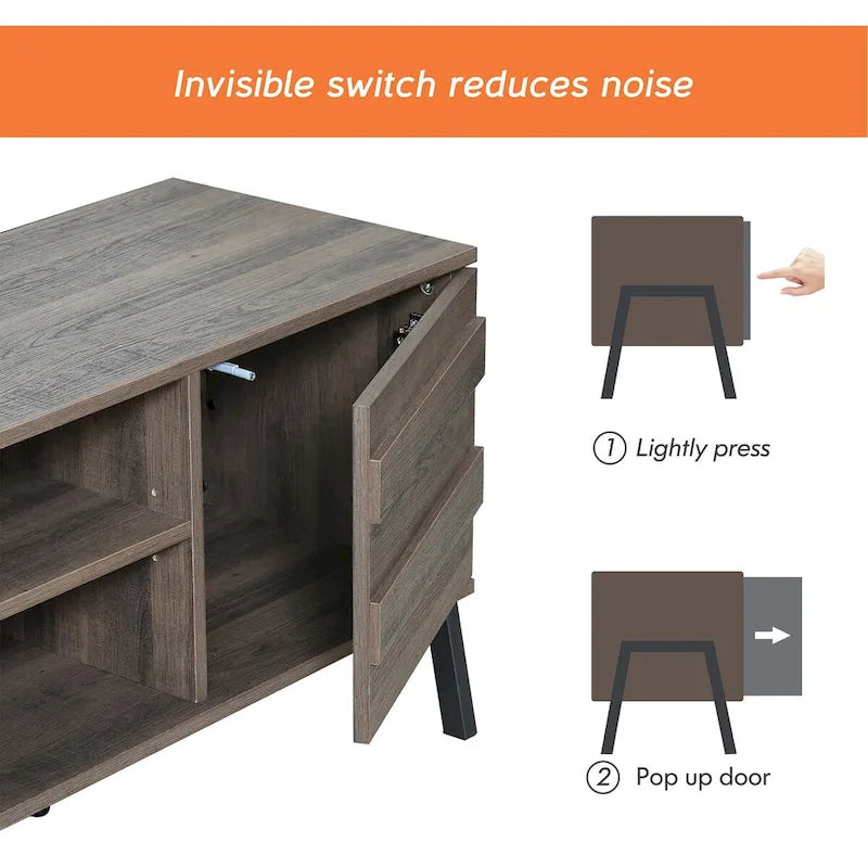 WAMPAT Mid-Century TV Stand Wood TV Console for TV's up to 55 - 42 inches