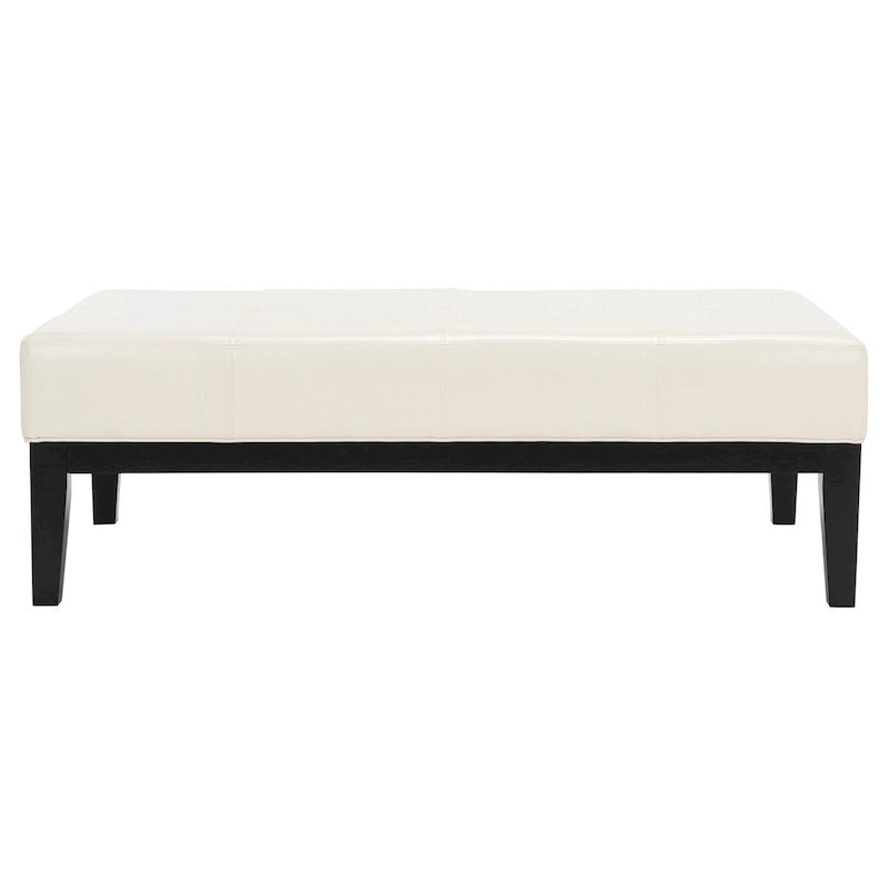 Pouf de cocktail rectangulaire en cuir bycast marron