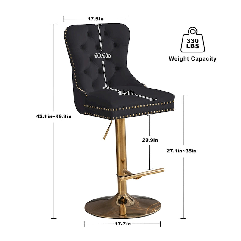Modern Upholstered Adjusatble Thick Swivel Counter Barstools