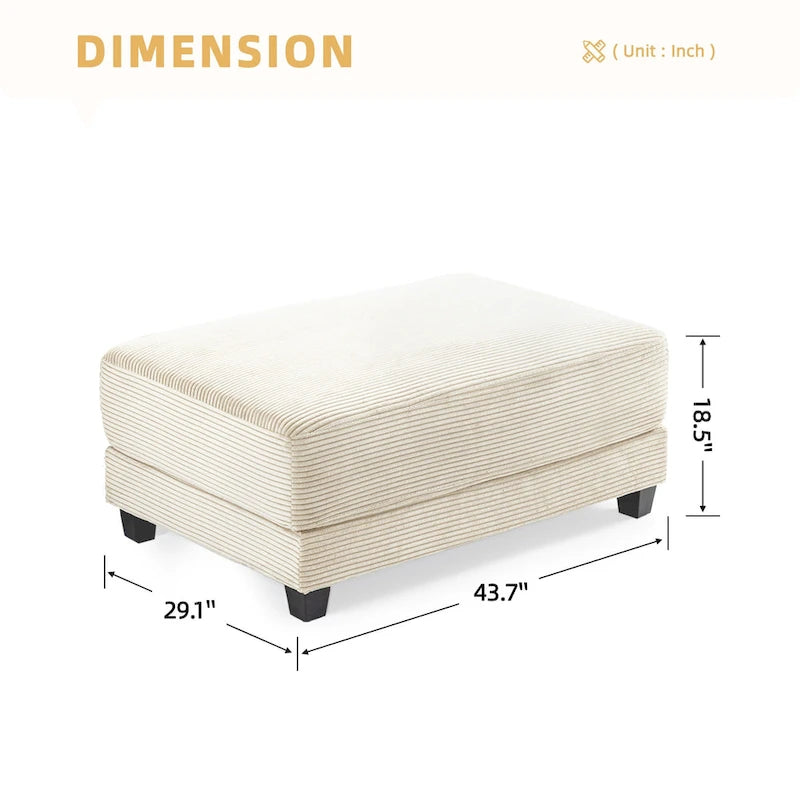 The Contemporary Oversized Corduroy Ottoman