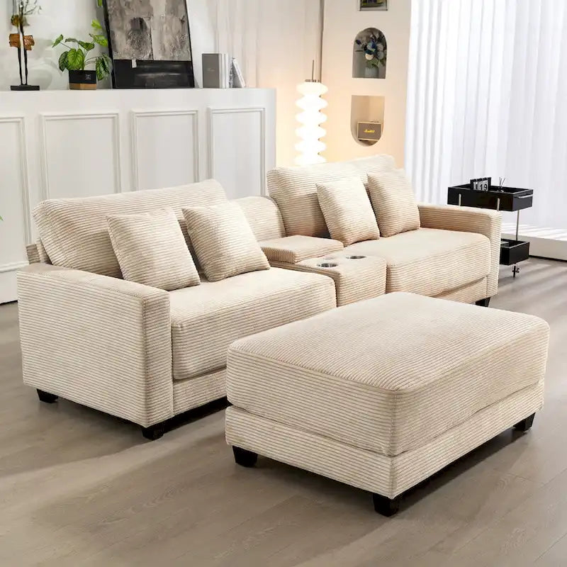 The Contemporary Oversized Corduroy Ottoman