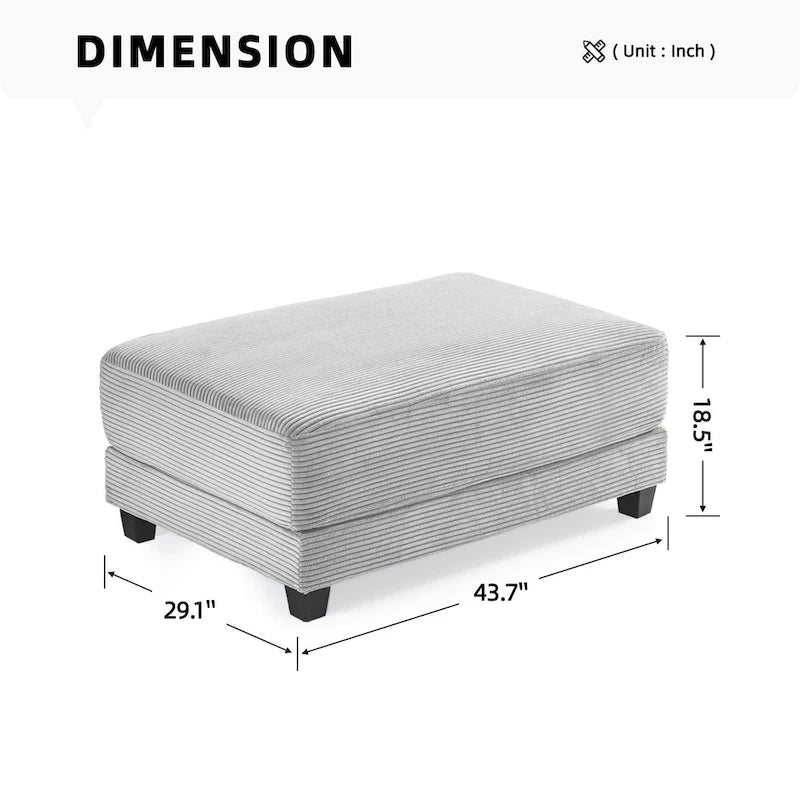 The Contemporary Oversized Corduroy Ottoman