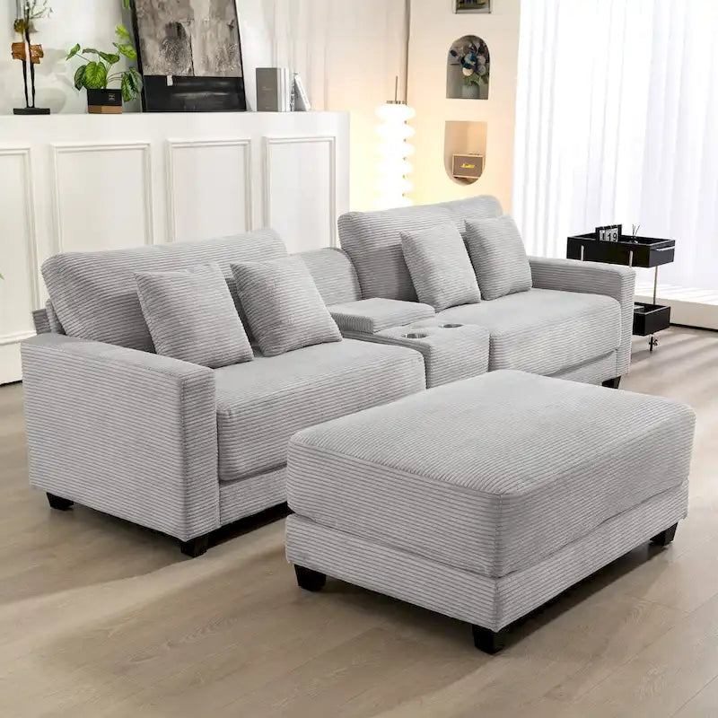 The Contemporary Oversized Corduroy Ottoman