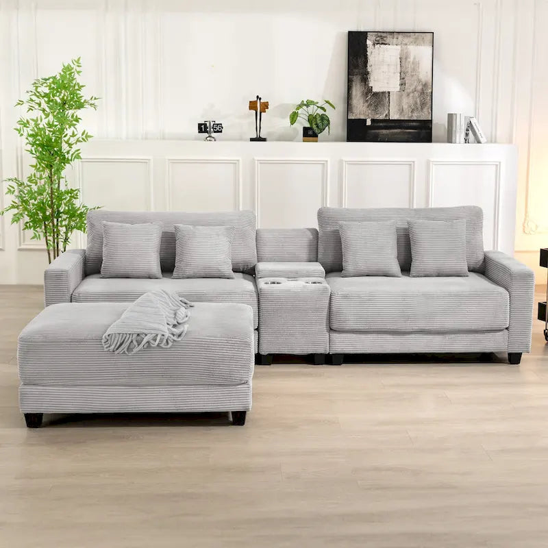 The Contemporary Oversized Corduroy Ottoman