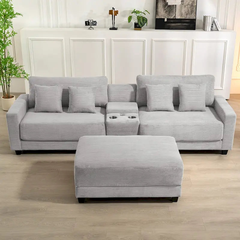 The Contemporary Oversized Corduroy Ottoman