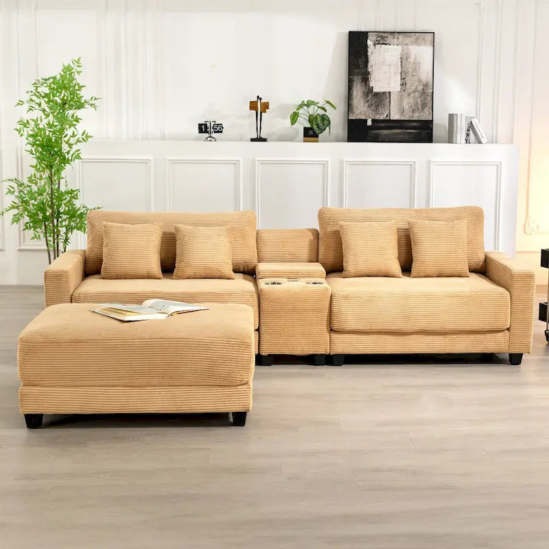 The Contemporary Oversized Corduroy Ottoman
