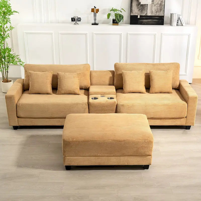 The Contemporary Oversized Corduroy Ottoman