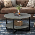 Round Coffee Table With 2-Tier Storage