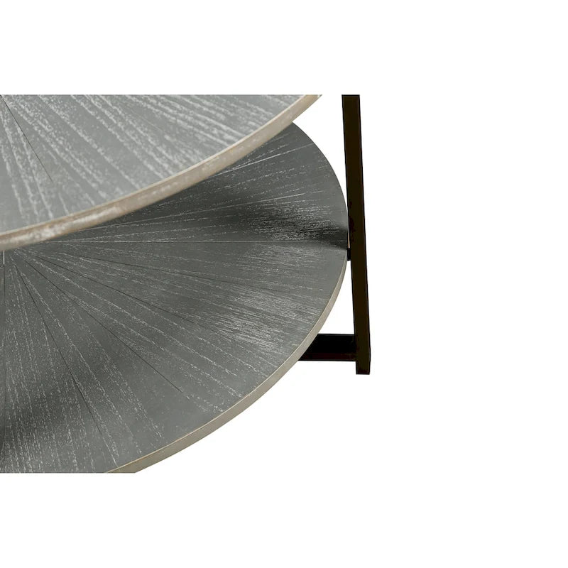 Round Coffee Table With 2-Tier Storage