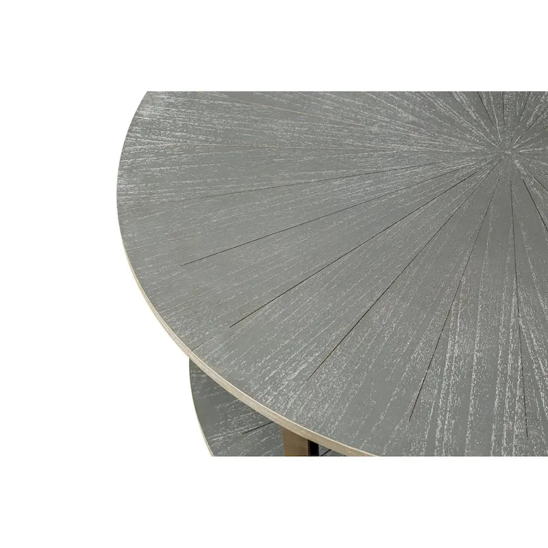 Round Coffee Table With 2-Tier Storage