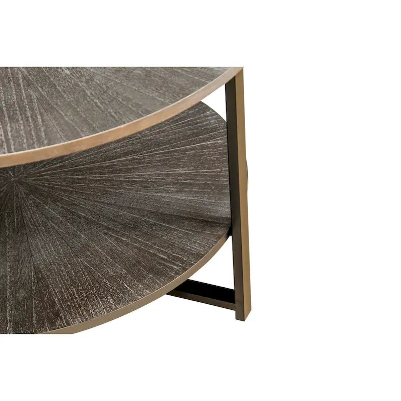 Round Coffee Table With 2-Tier Storage