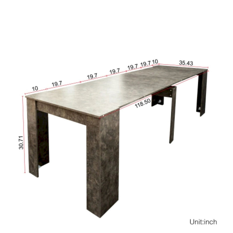 Multifunctional Extendable Rectangular Console Dining Table for 4-8 People